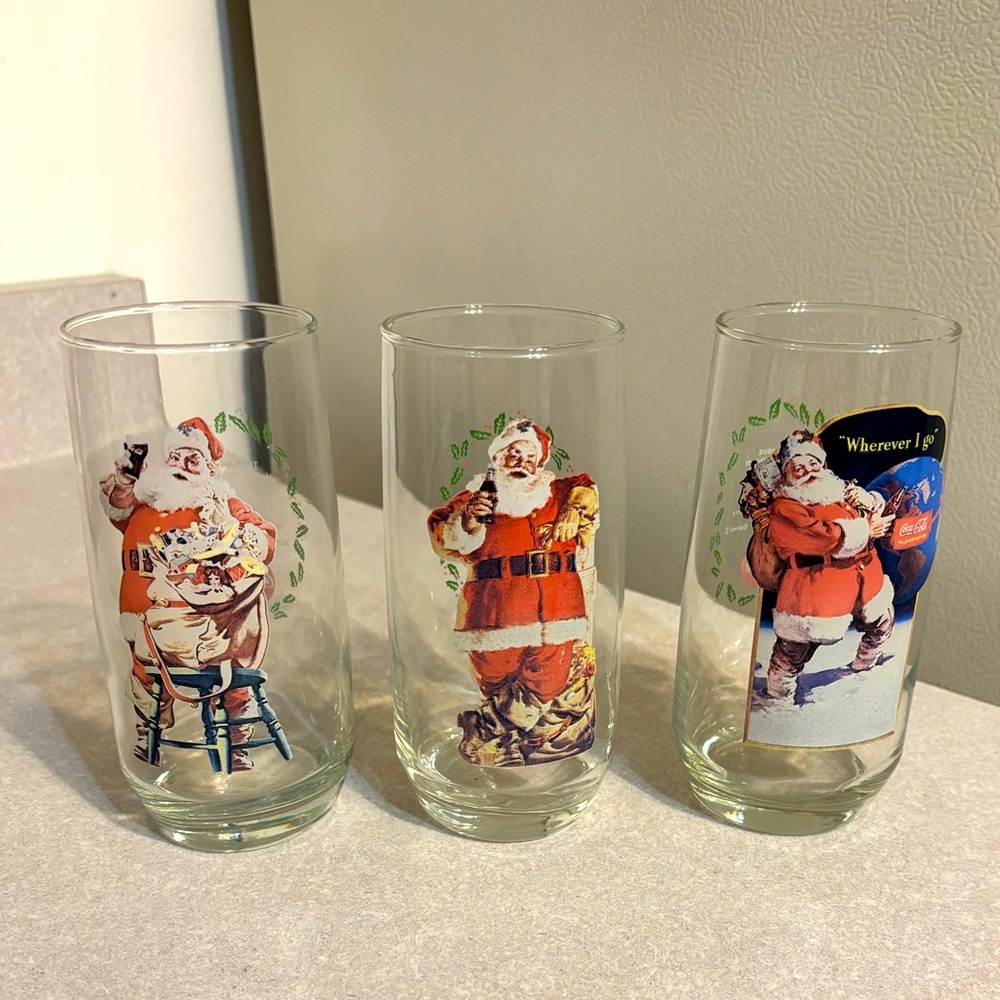3️⃣💚🎅❤️ Coca Cola glasses